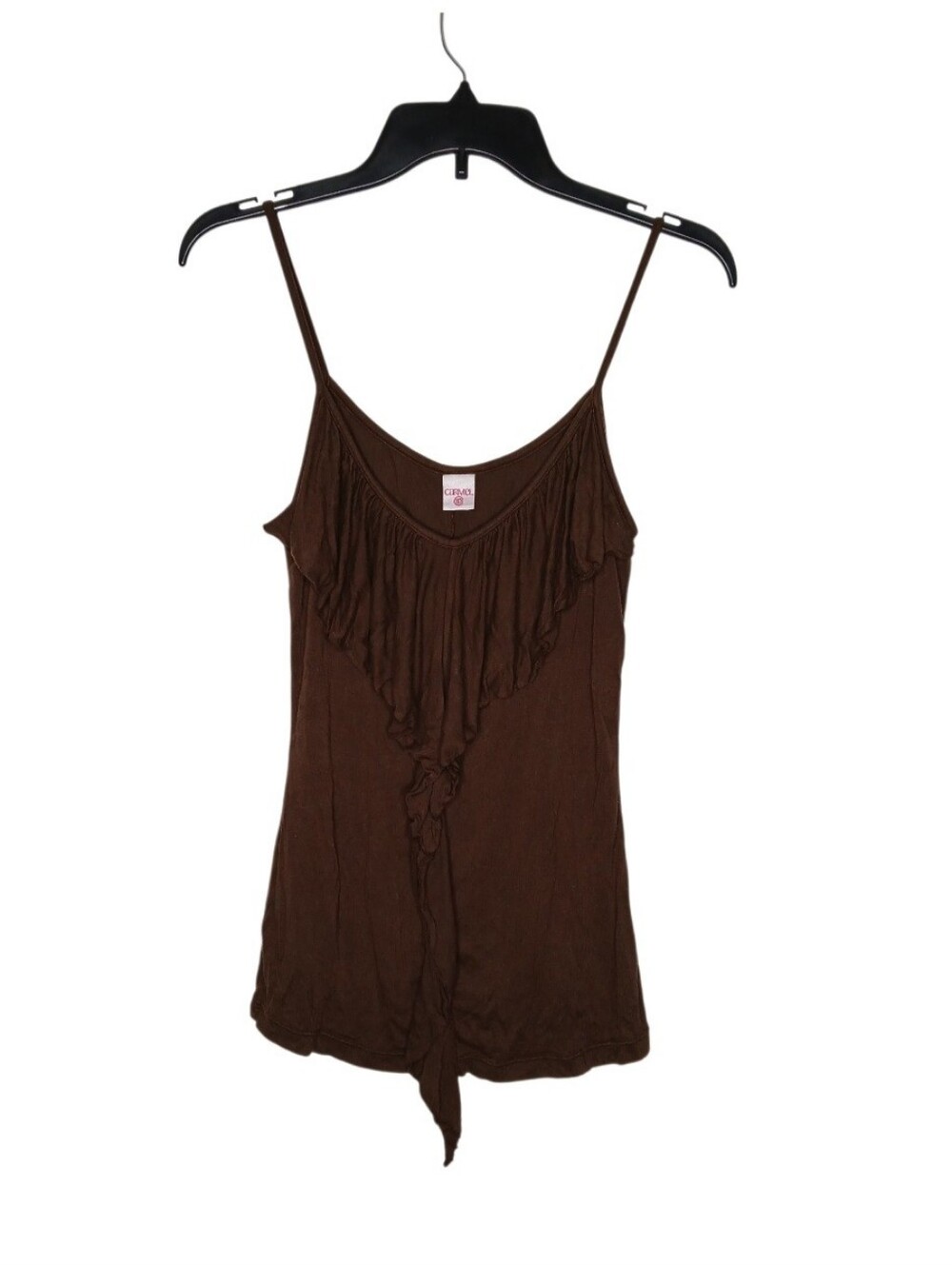 Carmel Brown Ruffle Front Camisole